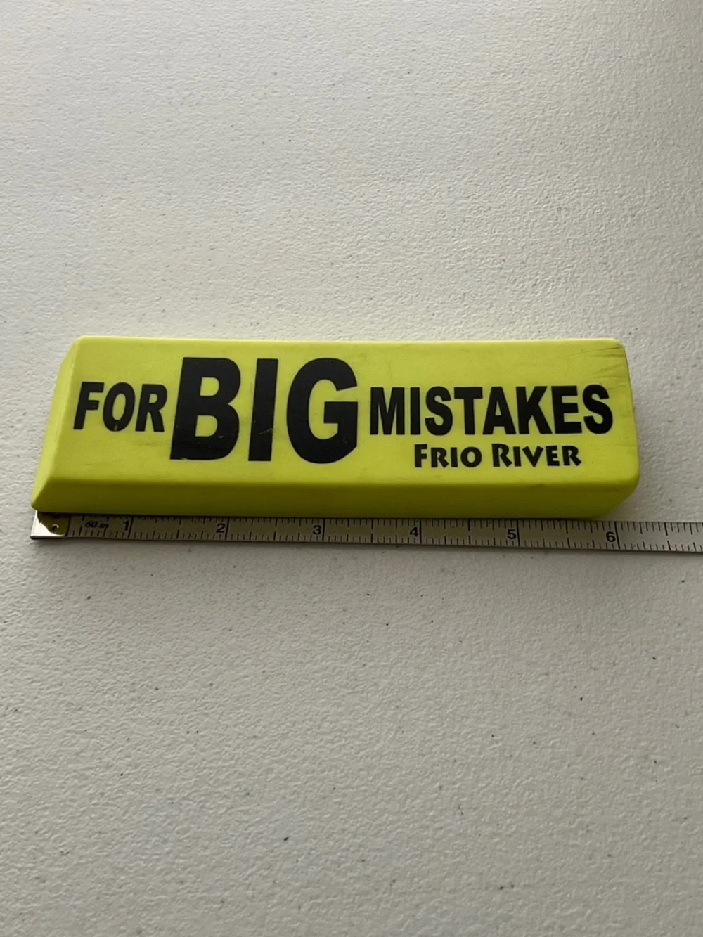 Frio River 'For BIG Mistakes' Neon Yellow Eraser
